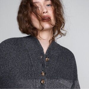 NWOT Lunya women’s cozy cotton silk pocket knit henley sweater